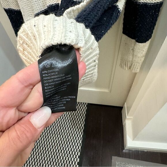 CPO Provisions Navy and Cream Stripe Fishermen’s Nautical Style Sweater Size S - Picture 7 of 7